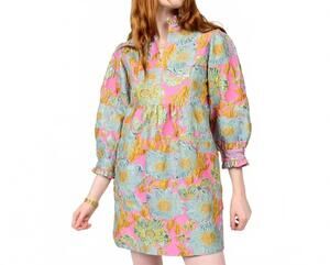 NEW UNCLE FRANK the mayfair bloom brocade mini dress in pink